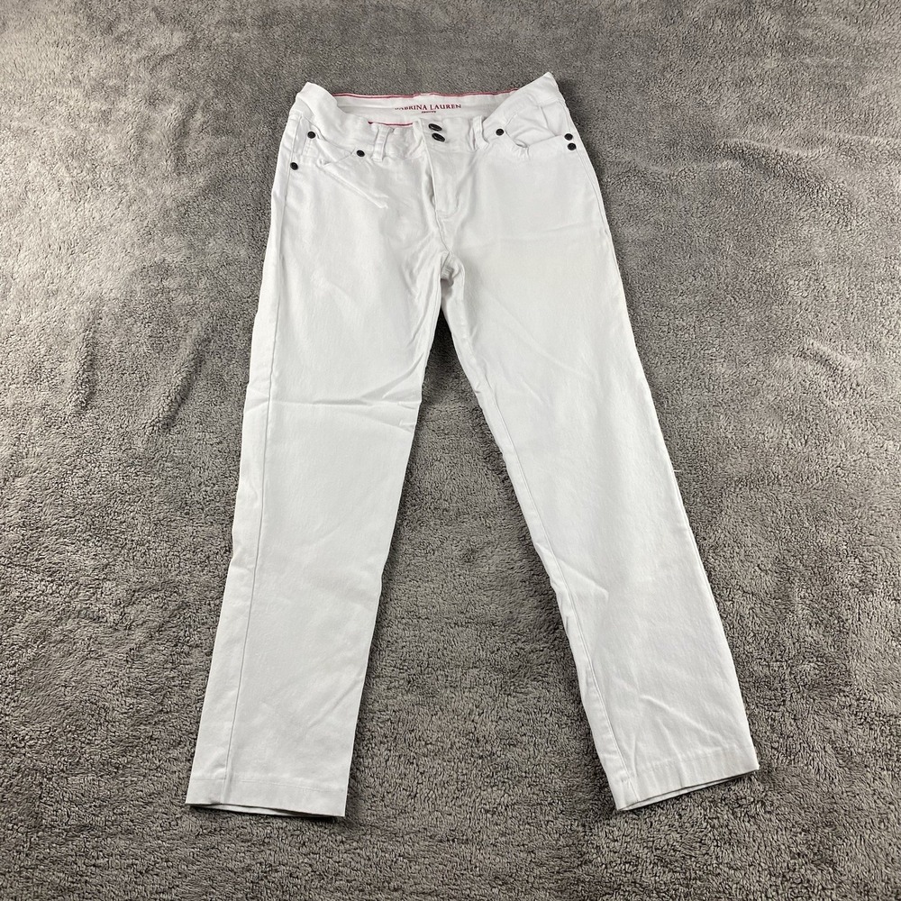 Sabrina Lauren Skinny Jeans Womens 8 White‎ Denim Pockets Low Rise